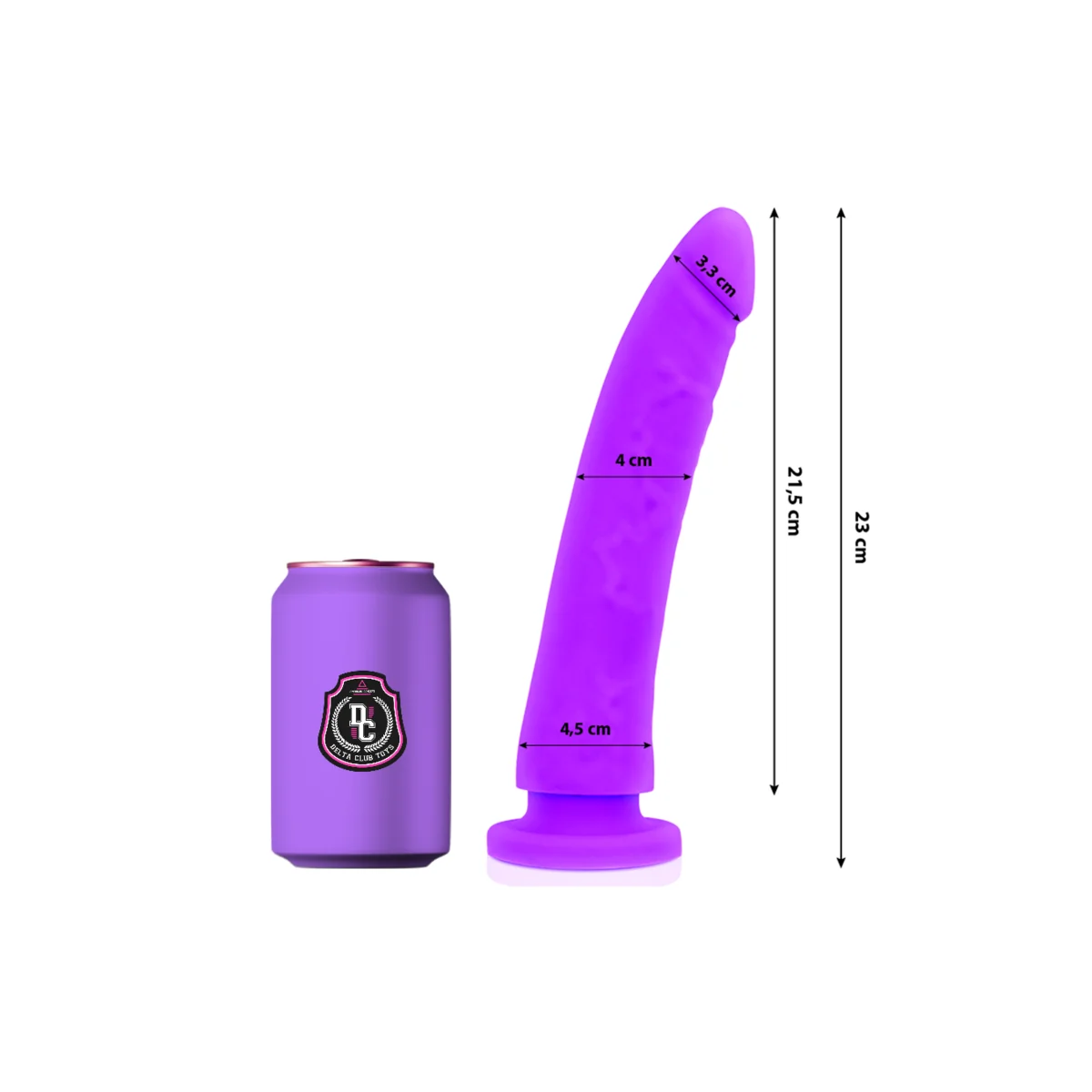 Toys Lila Dildo Medizinisches Silikon 23 cm -O- 4.5 cm von Deltaclub kaufen | Fesselliebe