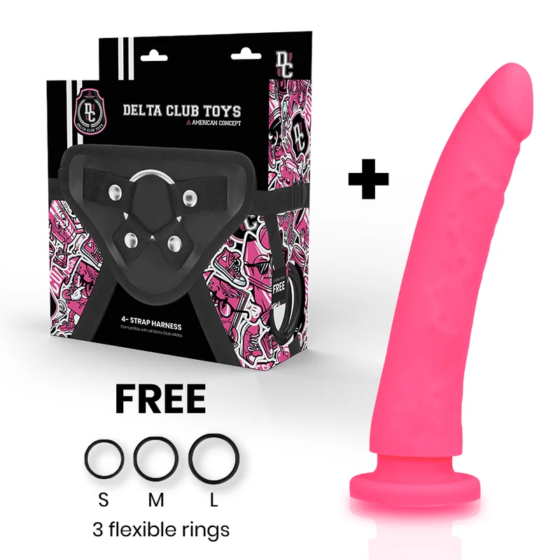 Toys Gurt + Dong Rosa Silikon 20 cm -O- 4 cm von Deltaclub kaufen | Fesselliebe 2