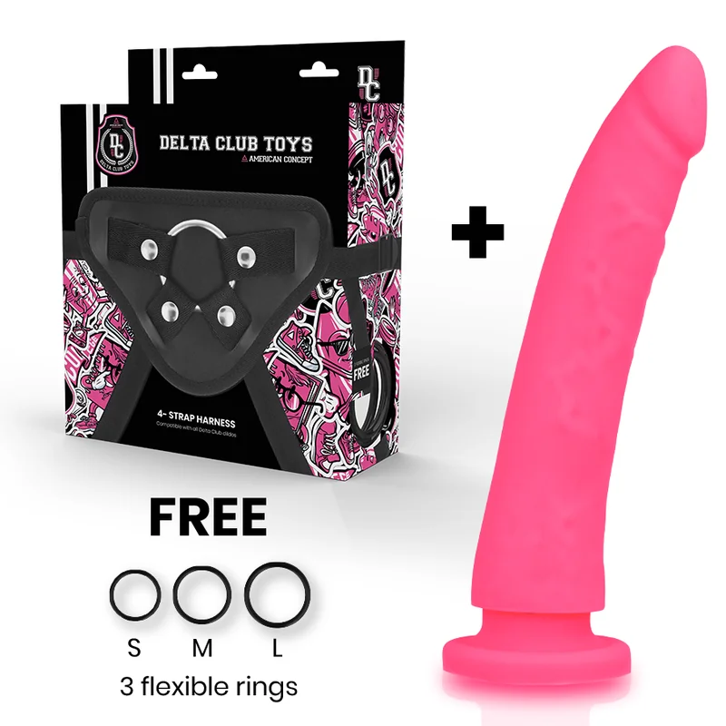 Toys Gurt + Dong Rosa Silikon 23 cm -O- 4.5 cm von Deltaclub kaufen | Fesselliebe 2