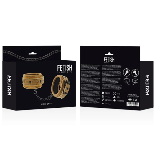 Fussmanschetten aus Veganem Leder mit Neoprenfutter von Fetish Submissive Origin kaufen | Fesselliebe