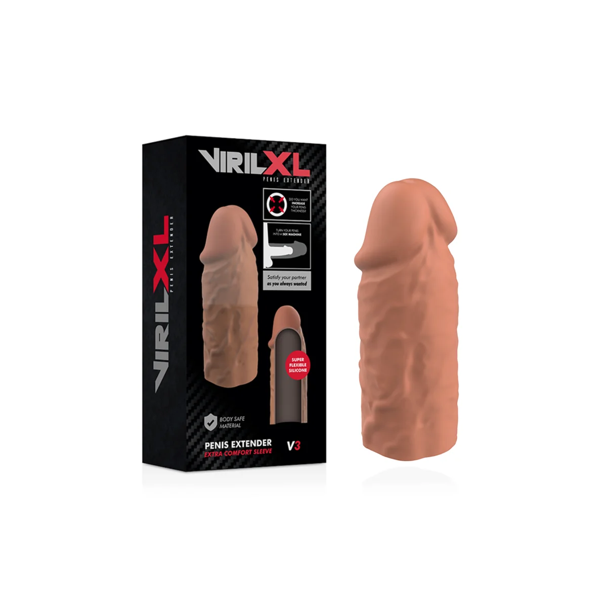 Flüssige Silikon V3 Braune Penisverlängerung von Virilxl kaufen | Fesselliebe