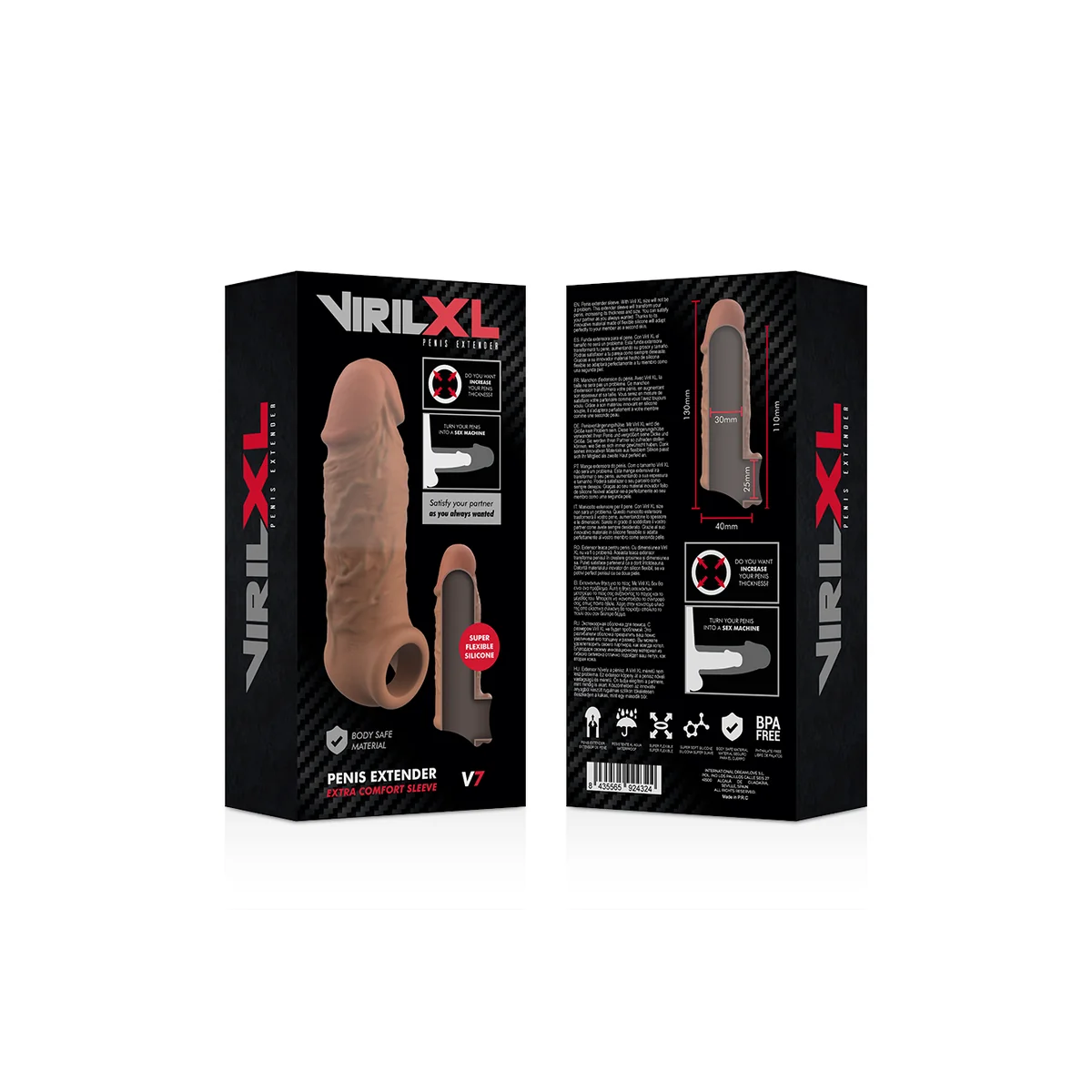 Flüssige Silikon V7 Braune Penisverlängerung von Virilxl kaufen | Fesselliebe