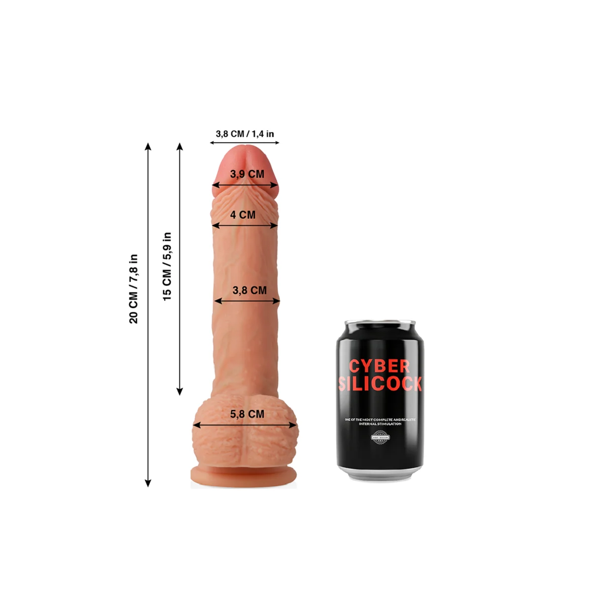 Freeman Ultra Realistisches. Weiches Flüssige Silikon 20 cm -O- 3.8 cm von Cyber Silicock kaufen | Fesselliebe