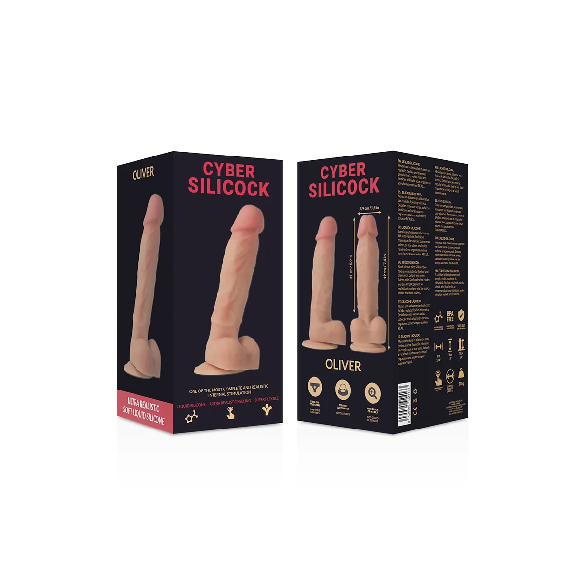 Strap-On Flüssige Silikon Oliver mit 3 Ringen Gratis 19 cm -O- 3.9 cm von Cyber Silicock kaufen | Fesselliebe