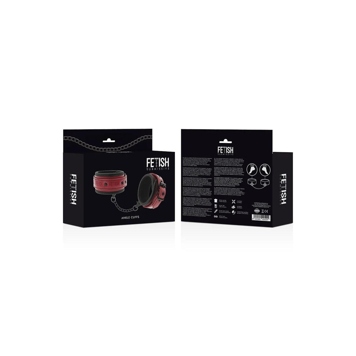 Knöchelhandschellen aus Veganem Leder mit Neoprenfutter von Fetish Submissive Dark Room kaufen | Fesselliebe
