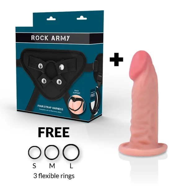 Gurt + Dual Density Tiger realistischer Dildo 14 cm -O- 4.46 cm von Rock Army kaufen | Fesselliebe