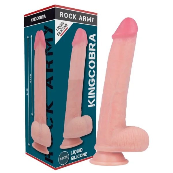 Arn S + Flüssiger Silikon Dildo Premium Kingcobra 24 cm -O- 4.77 cm von Rock Army kaufen | Fesselliebe