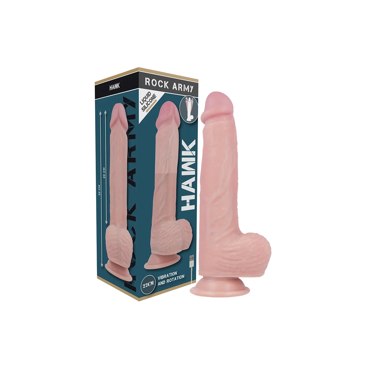 Gurt + Hawk-Rotator und Vibrator 22 cm -O- 4.6 cm von Rock Army kaufen | Fesselliebe