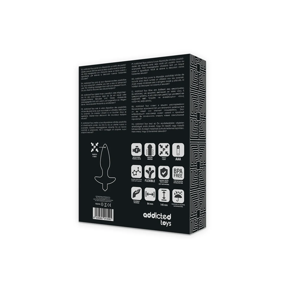 Massager Plug Anal mit Vibration Schwarz von Addicted Toys kaufen | Fesselliebe