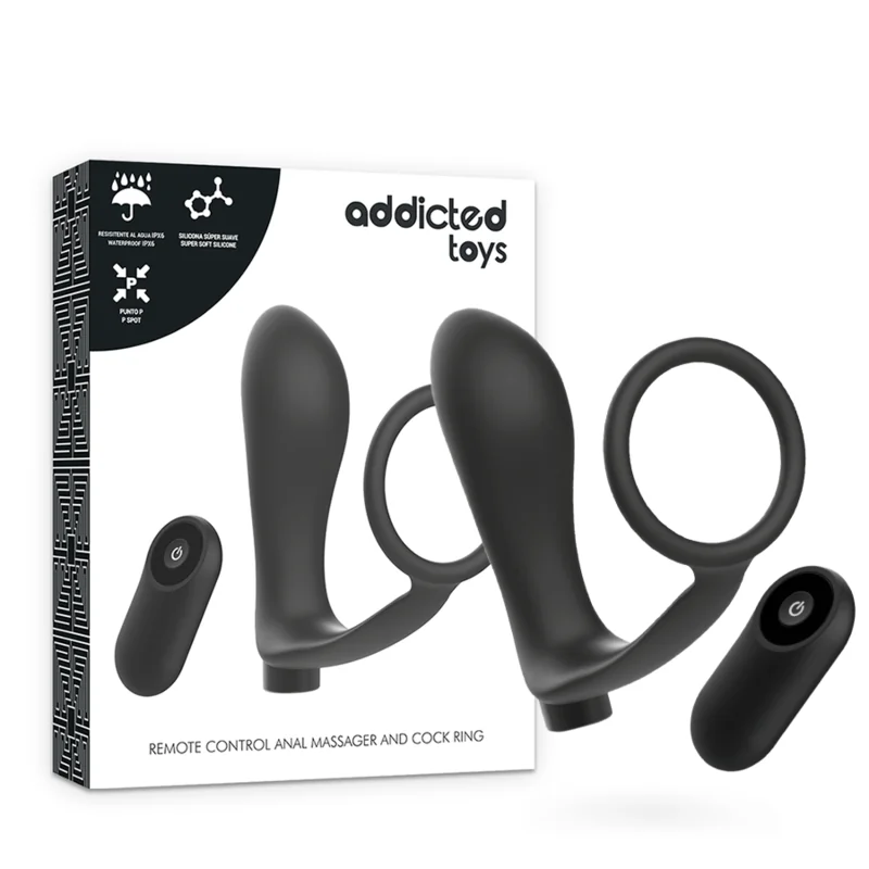 Penisring mit Fernbedienung Analplug Schwarz wiederaufladbar von Addicted Toys kaufen | Fesselliebe
