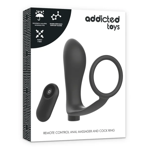 Penisring mit Fernbedienung Analplug Schwarz wiederaufladbar von Addicted Toys kaufen | Fesselliebe