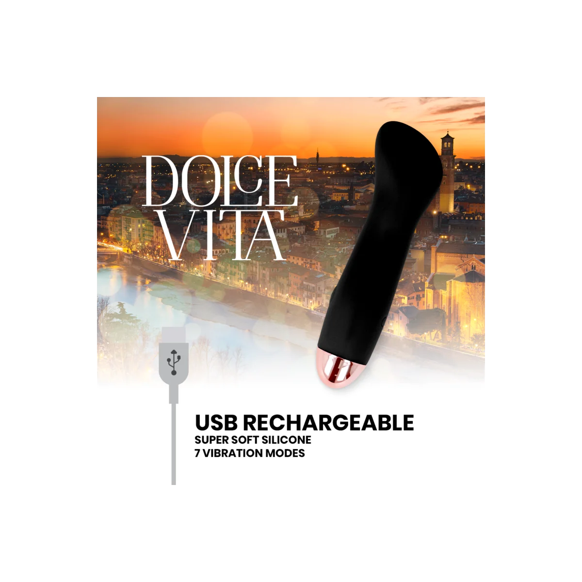 Aufladbarer Vibrator Eine Schwarze 7-Geschwindigkeit von Dolce Vita kaufen | Fesselliebe