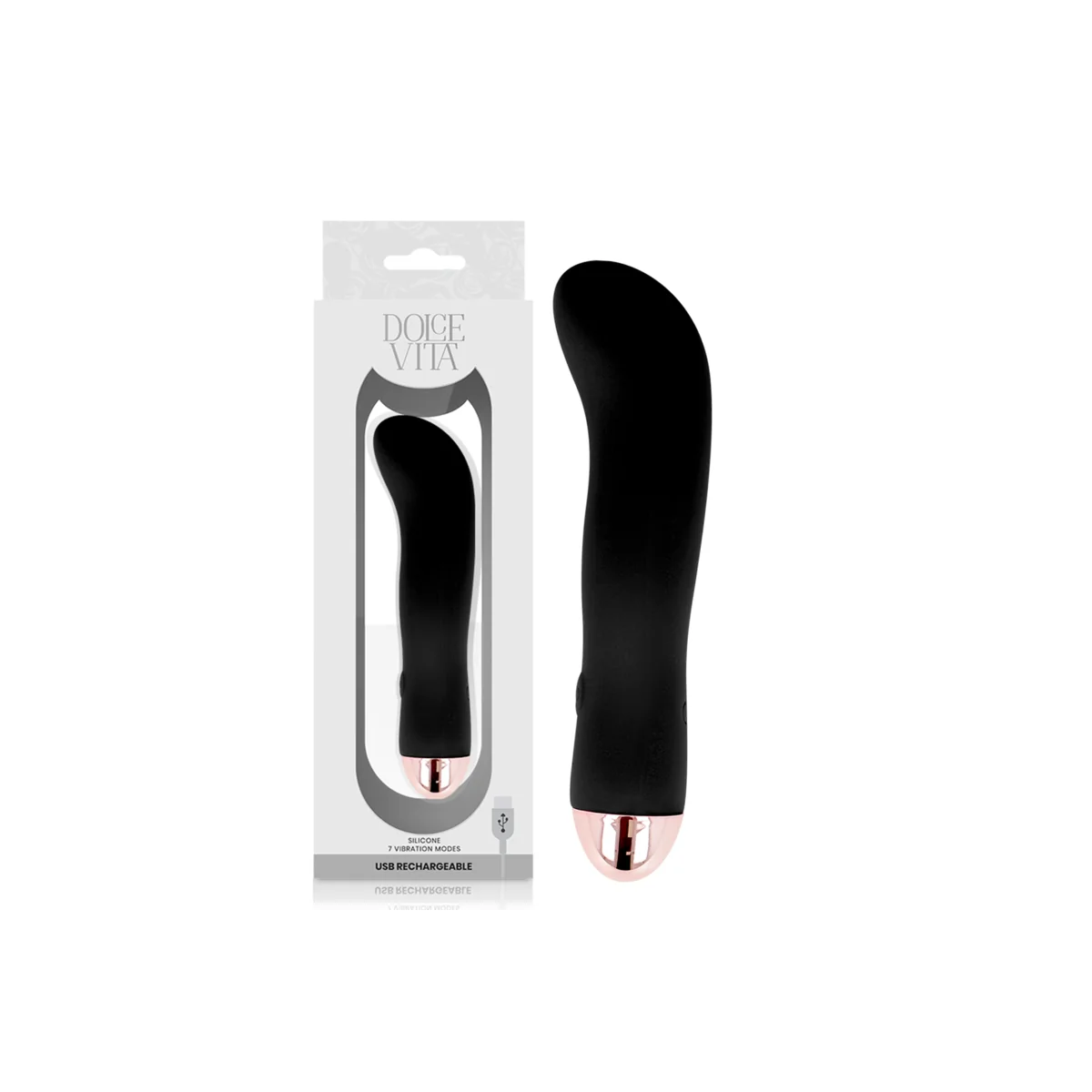 Aufladbarer Vibrator Zwei Schwarz 7 Geschwindigkeit von Dolce Vita kaufen | Fesselliebe