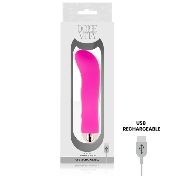 Aufladbarer Vibrator Zwei Rosa 7 Geschwindigkeiten von Dolce Vita kaufen | Fesselliebe