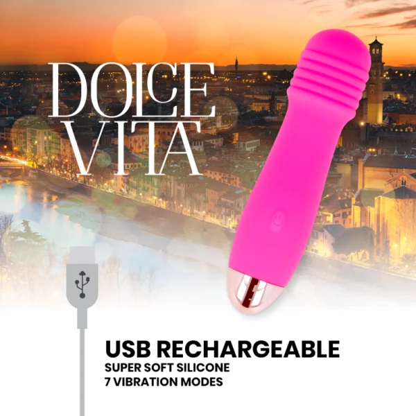 Aufladbarer Vibrator Drei Rosa 7 Geschwindigkeiten von Dolce Vita kaufen | Fesselliebe