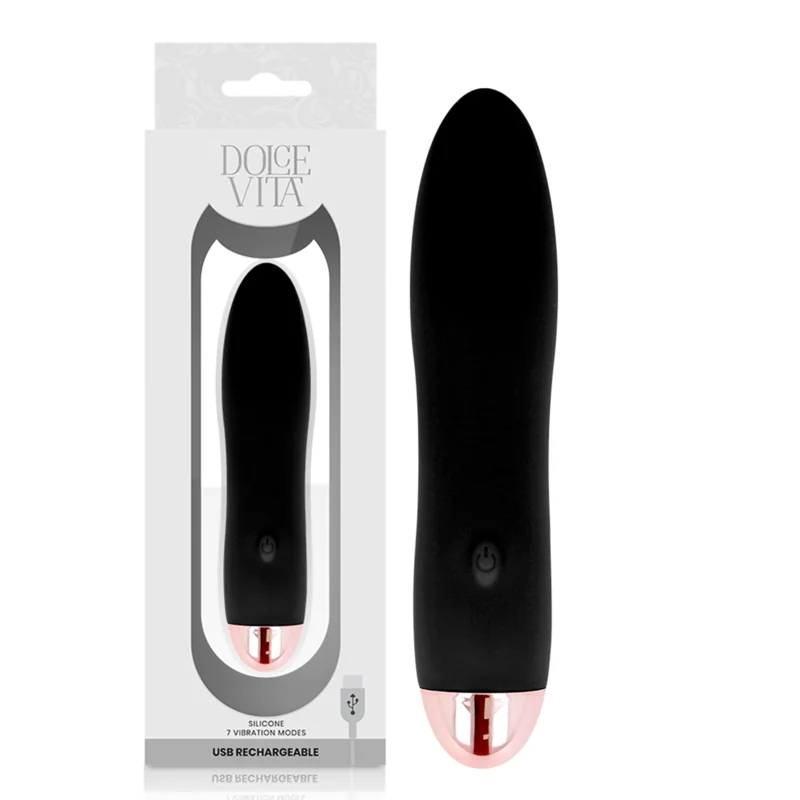 Aufladbarer Vibrator Vier Schwarz 7 Geschwindigkeiten von Dolce Vita kaufen | Fesselliebe