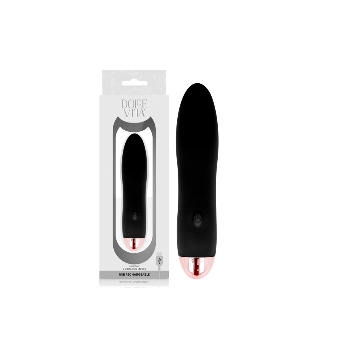 Aufladbarer Vibrator Vier Schwarz 7 Geschwindigkeiten von Dolce Vita kaufen | Fesselliebe