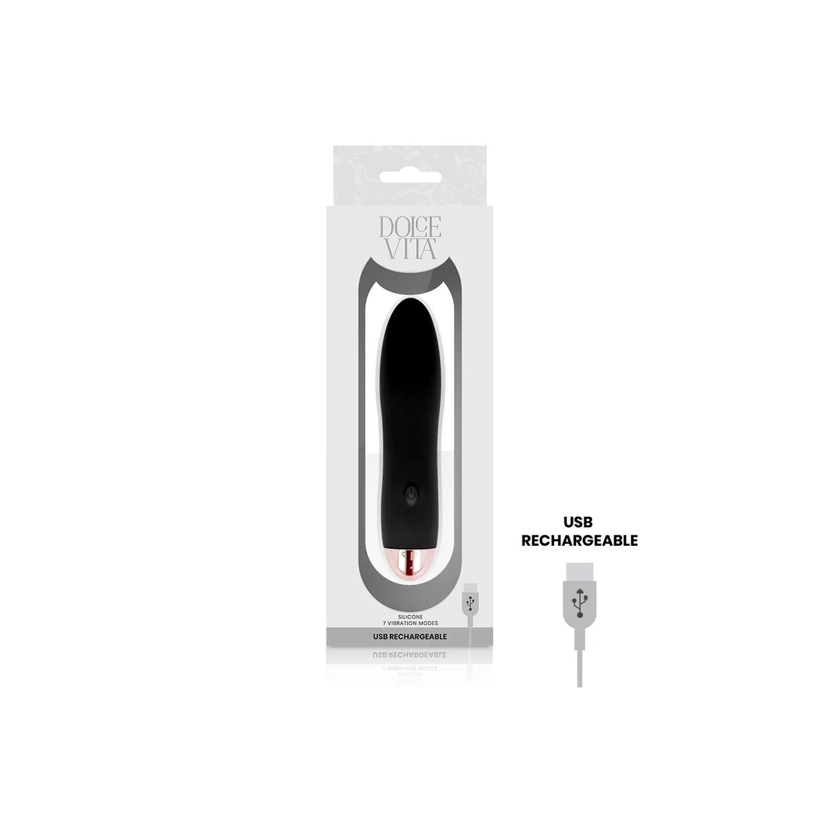 Aufladbarer Vibrator Vier Schwarz 7 Geschwindigkeiten von Dolce Vita kaufen | Fesselliebe