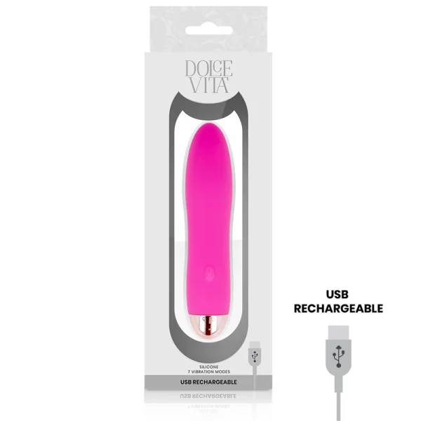 Aufladbarer Vibrator Vier Rosa 7 Geschwindigkeiten von Dolce Vita kaufen | Fesselliebe