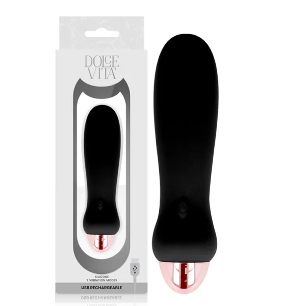 Aufladbarer Vibrator Fünf Schwarz 7 Geschwindigkeiten von Dolce Vita kaufen | Fesselliebe