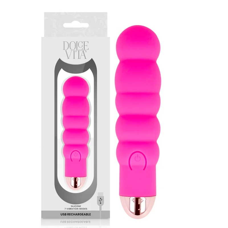 Aufladbarer Vibrator Sechs Rosa 7 Geschwindigkeiten von Dolce Vita kaufen | Fesselliebe