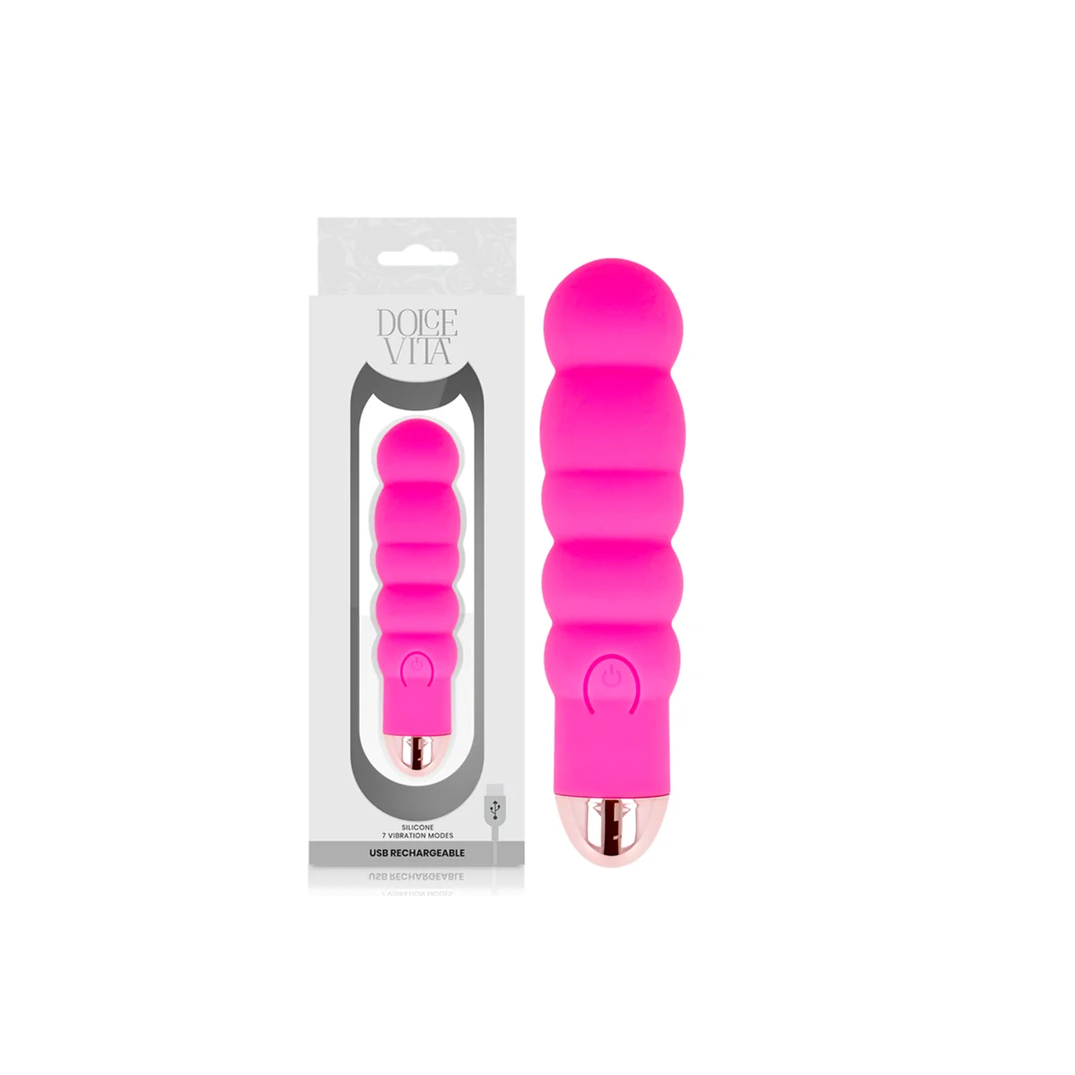 Aufladbarer Vibrator Sechs Rosa 7 Geschwindigkeiten von Dolce Vita kaufen | Fesselliebe