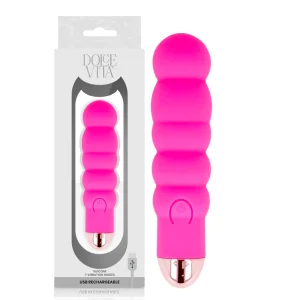 Aufladbarer Vibrator Sechs Rosa 7 Geschwindigkeiten von Dolce Vita kaufen | Fesselliebe