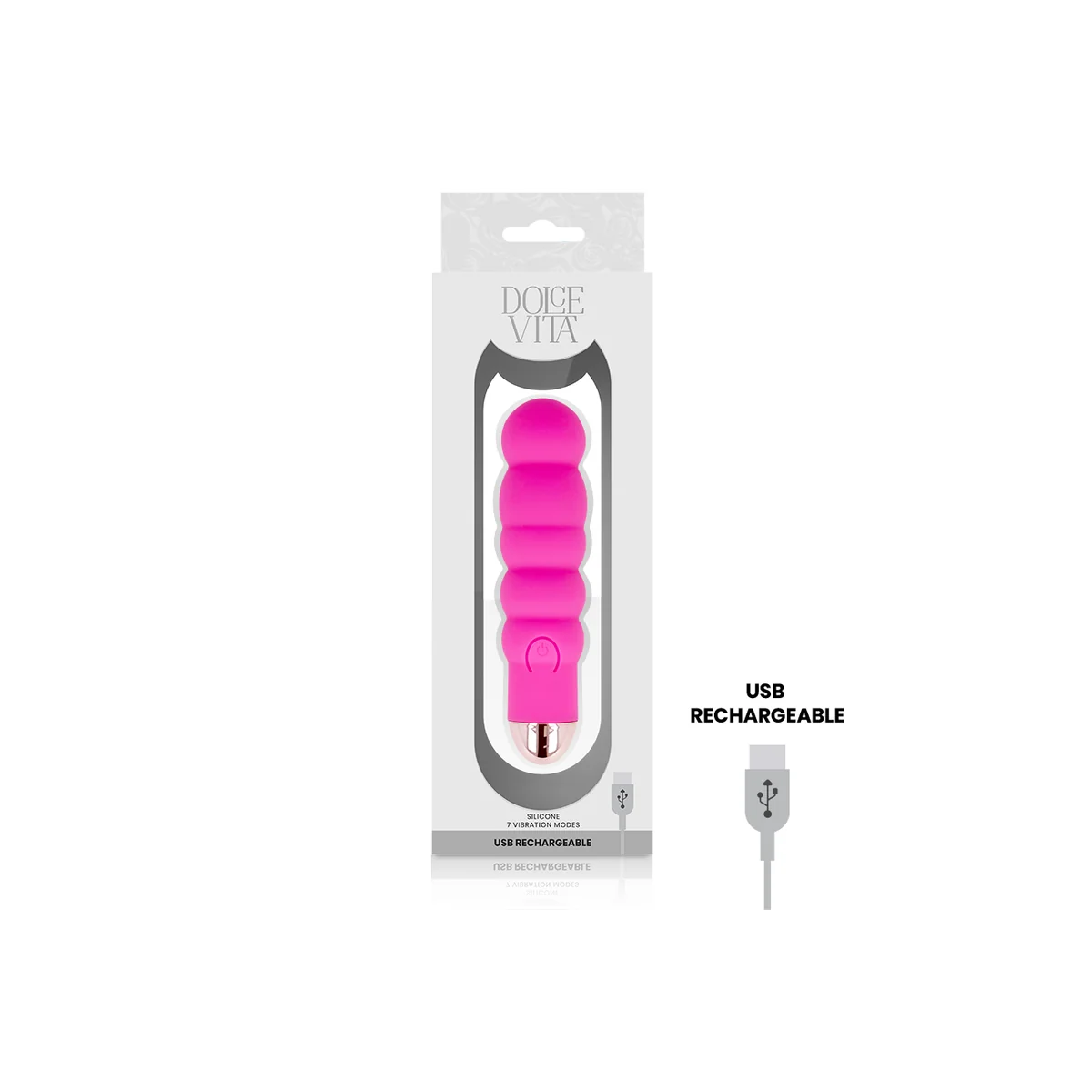 Aufladbarer Vibrator Sechs Rosa 7 Geschwindigkeiten von Dolce Vita kaufen | Fesselliebe