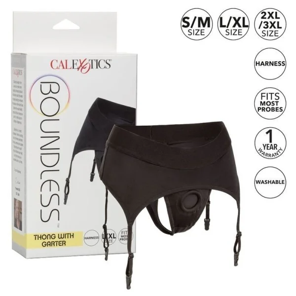 Boundless Thong mit Garter L/XL von Calexotics kaufen | Fesselliebe