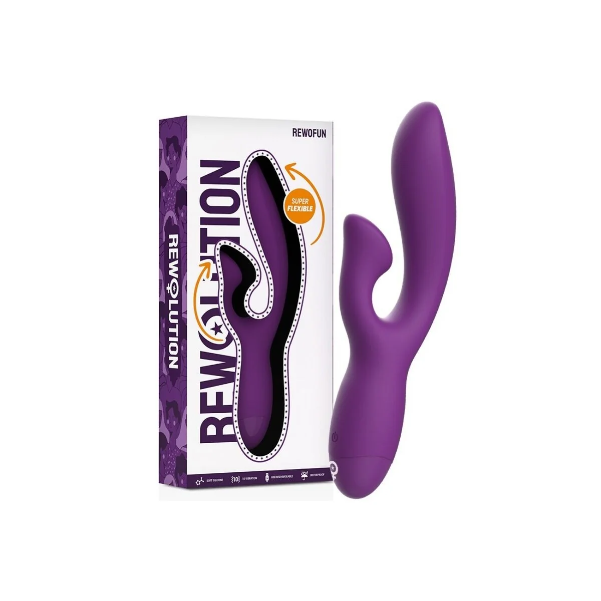 Rewofun Flexibler Vibrator mit Kaninchen von Rewolution kaufen | Fesselliebe