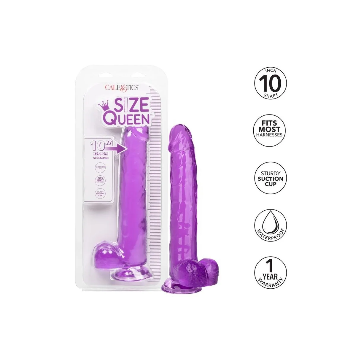 Größe Königin-Dildo Lila 25.5 cm von Calexotics kaufen | Fesselliebe