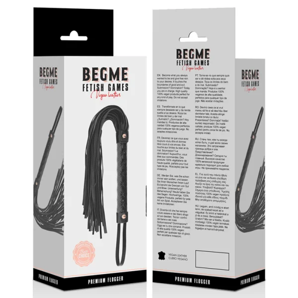 Black Edition Veganer Leder Flogger von Begme Black Edition kaufen | Fesselliebe