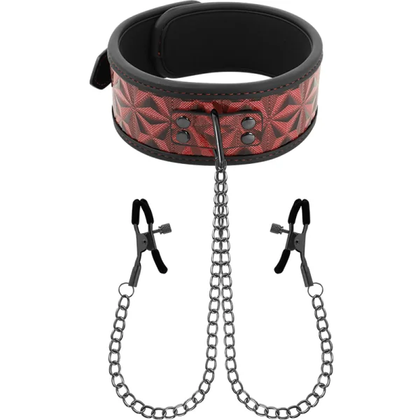 Red Edition Halsband mit Nippelklemmen mit Neoprenfutter von Begme Red Edition kaufen | Fesselliebe