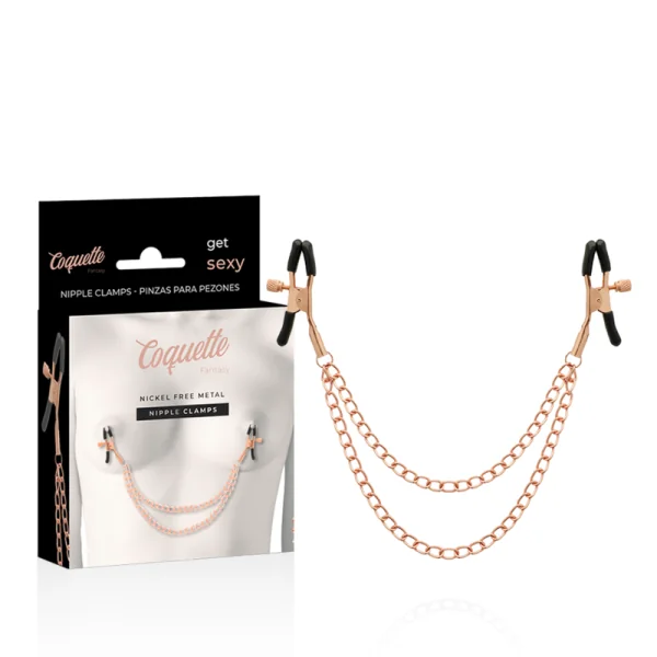 Fantasy-Nippelclips aus Metall mit Kette von Coquette Fantasy kaufen | Fesselliebe