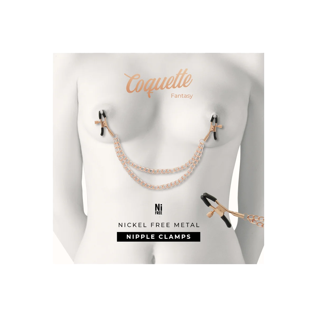 Fantasy-Nippelclips aus Metall mit Kette von Coquette Fantasy kaufen | Fesselliebe