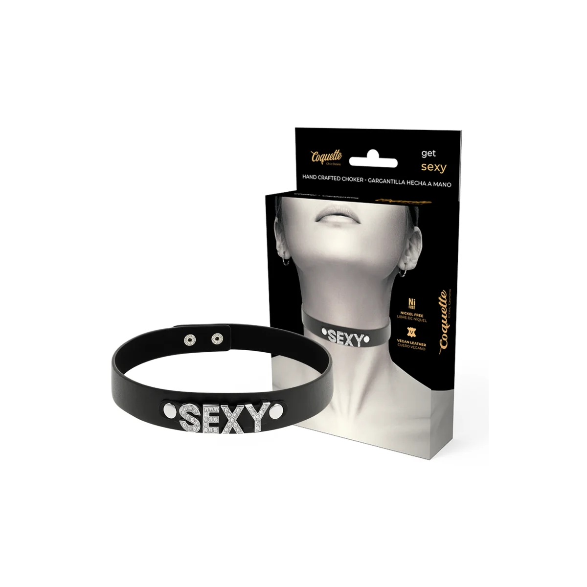 Sexy Veganes Leder-Halsband von Coquette Accessories kaufen | Fesselliebe