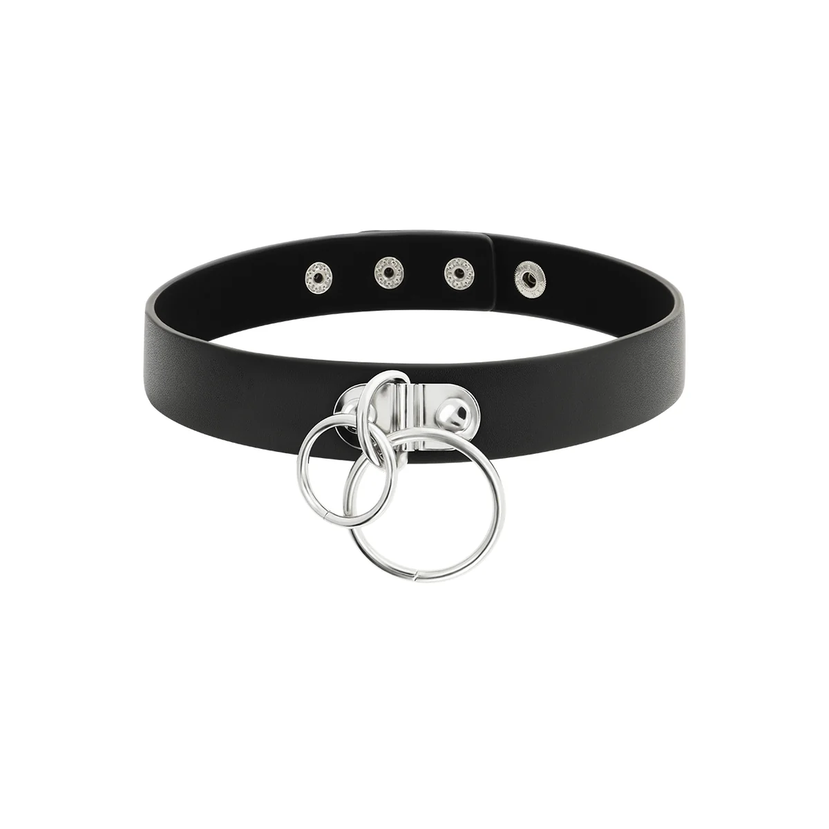 Doppelring-Halsband aus Veganem Leder von Coquette Accessories kaufen | Fesselliebe