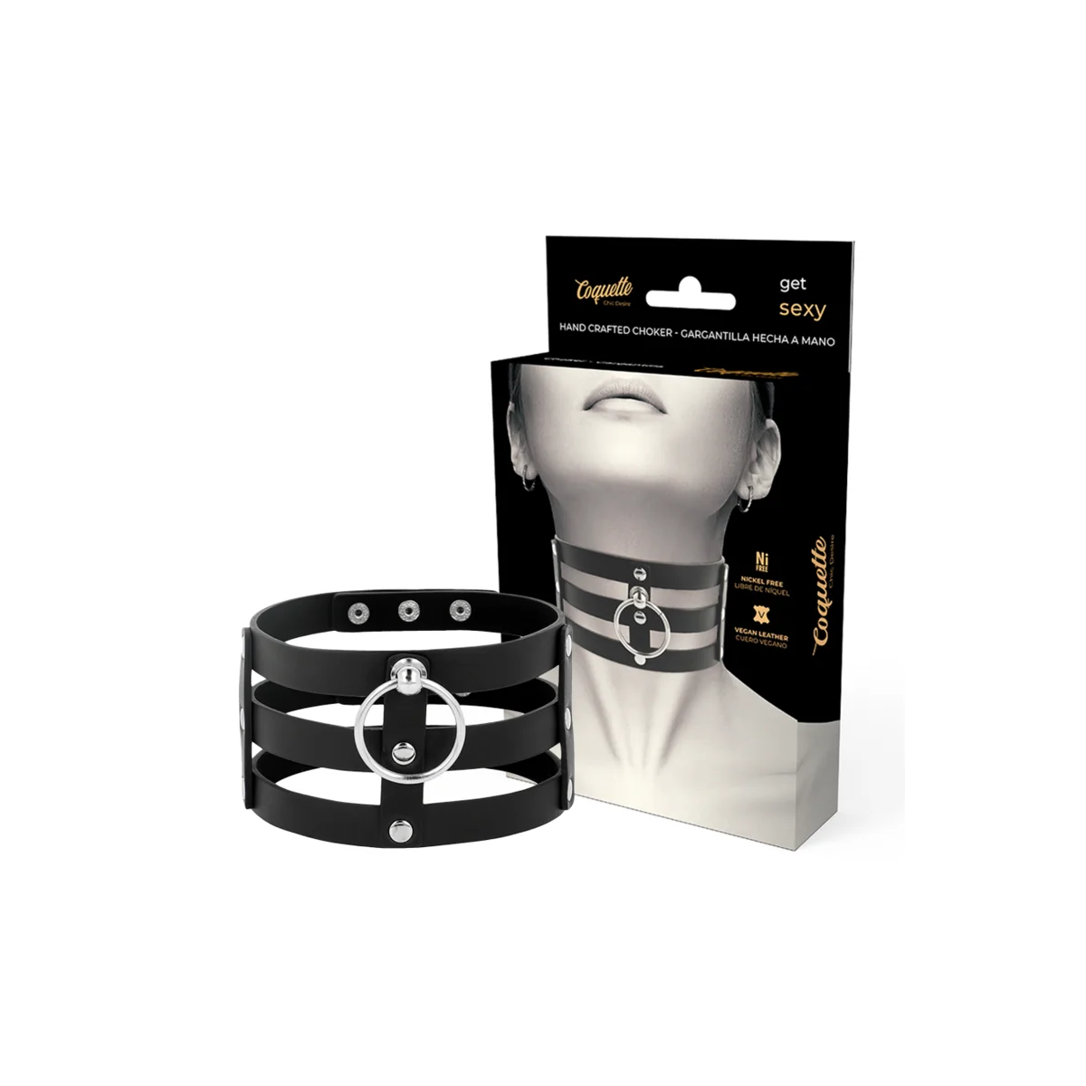 Veganes Leder-Halsband Im Fetisch-Stil von Coquette Accessories kaufen | Fesselliebe