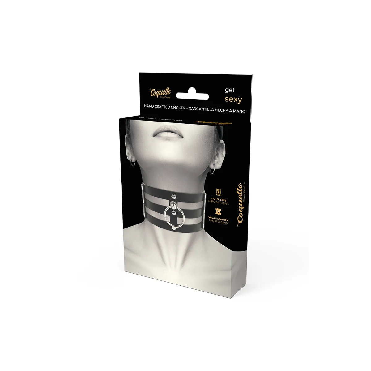 Veganes Leder-Halsband Im Fetisch-Stil von Coquette Accessories kaufen | Fesselliebe