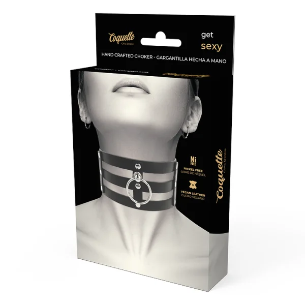 Veganes Leder-Halsband Im Fetisch-Stil von Coquette Accessories kaufen | Fesselliebe