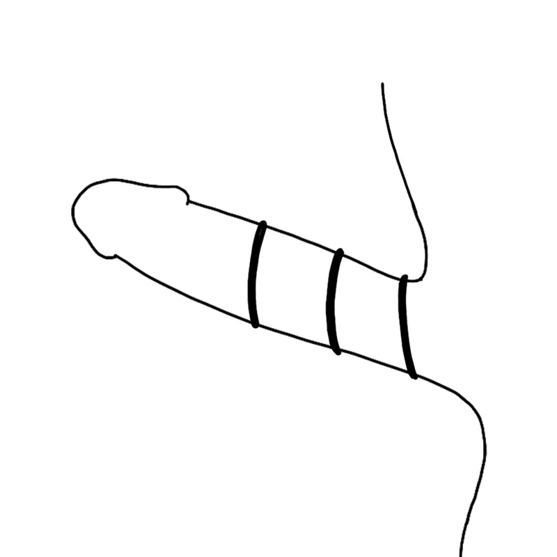 Set aus 3 Schwarzen Silikonringen von Ohmama kaufen | Fesselliebe 2