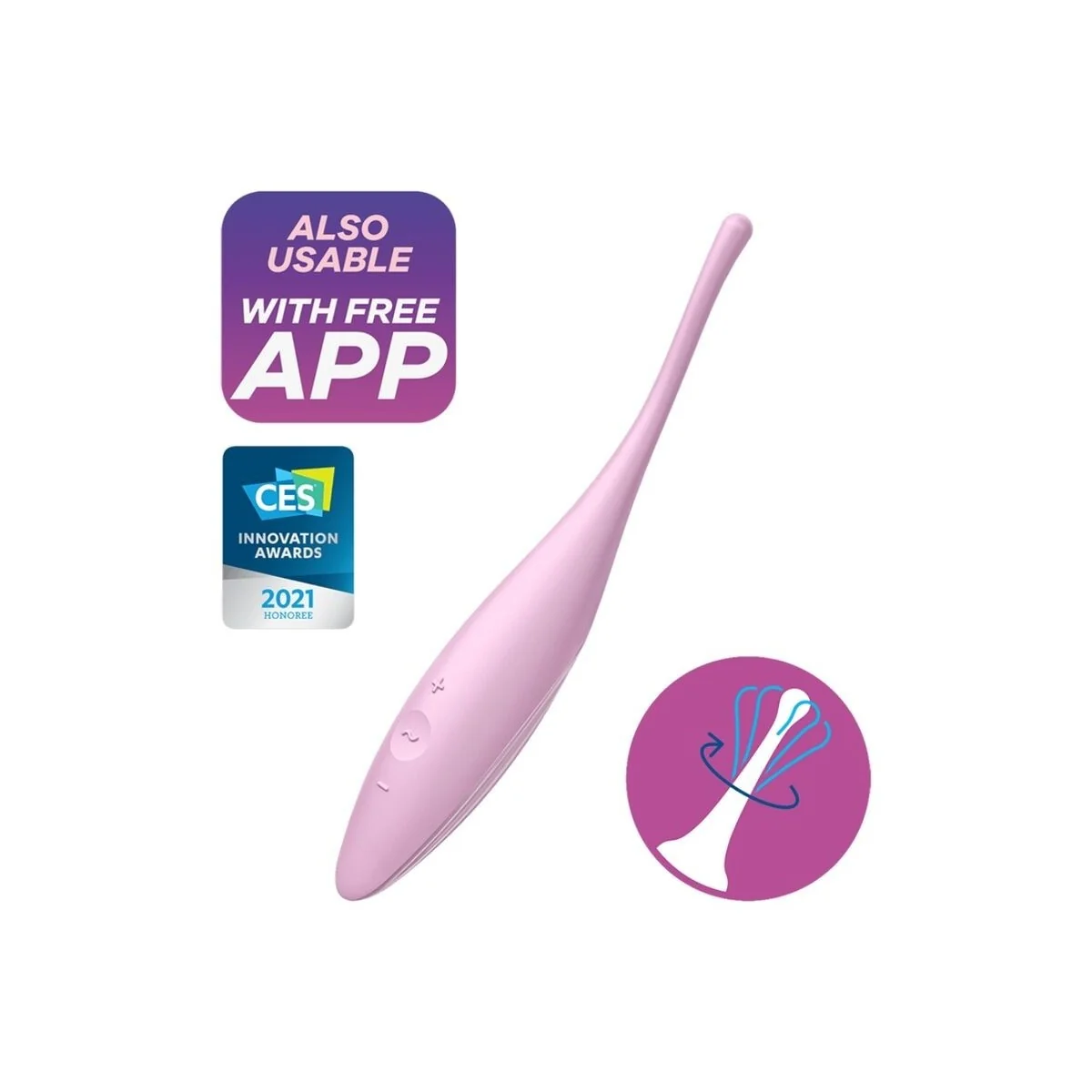 Twirling Joy Clit Tip Vibrator Rosa von Satisfyer Connect kaufen | Fesselliebe