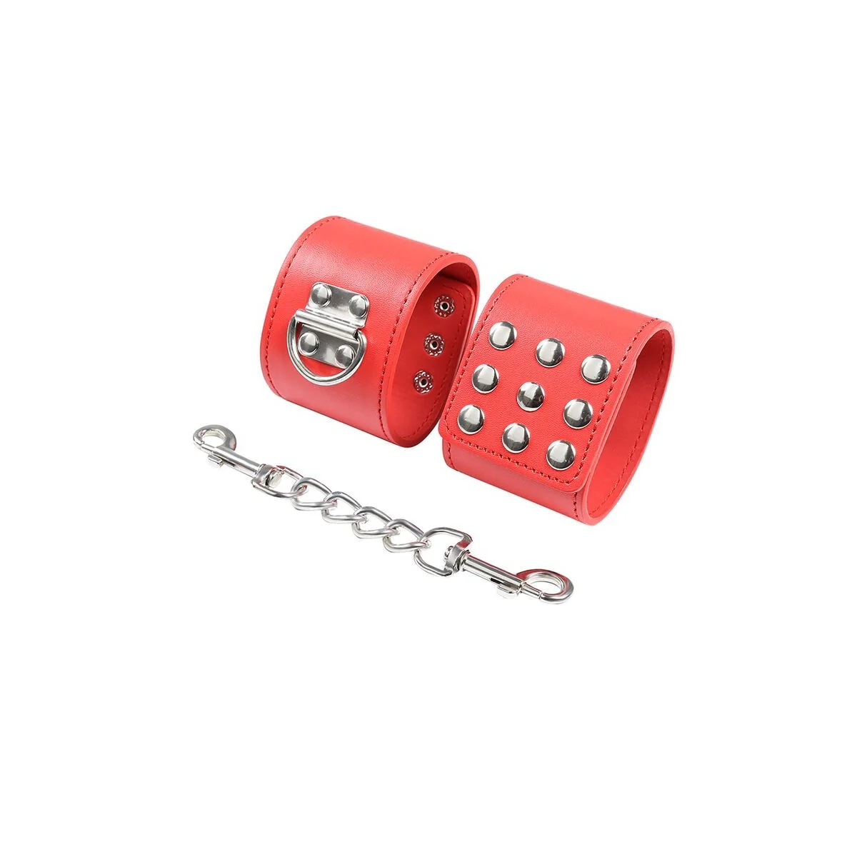Rote Handschellen mit Schnappverschluss von Ohmama Fetish kaufen | Fesselliebe