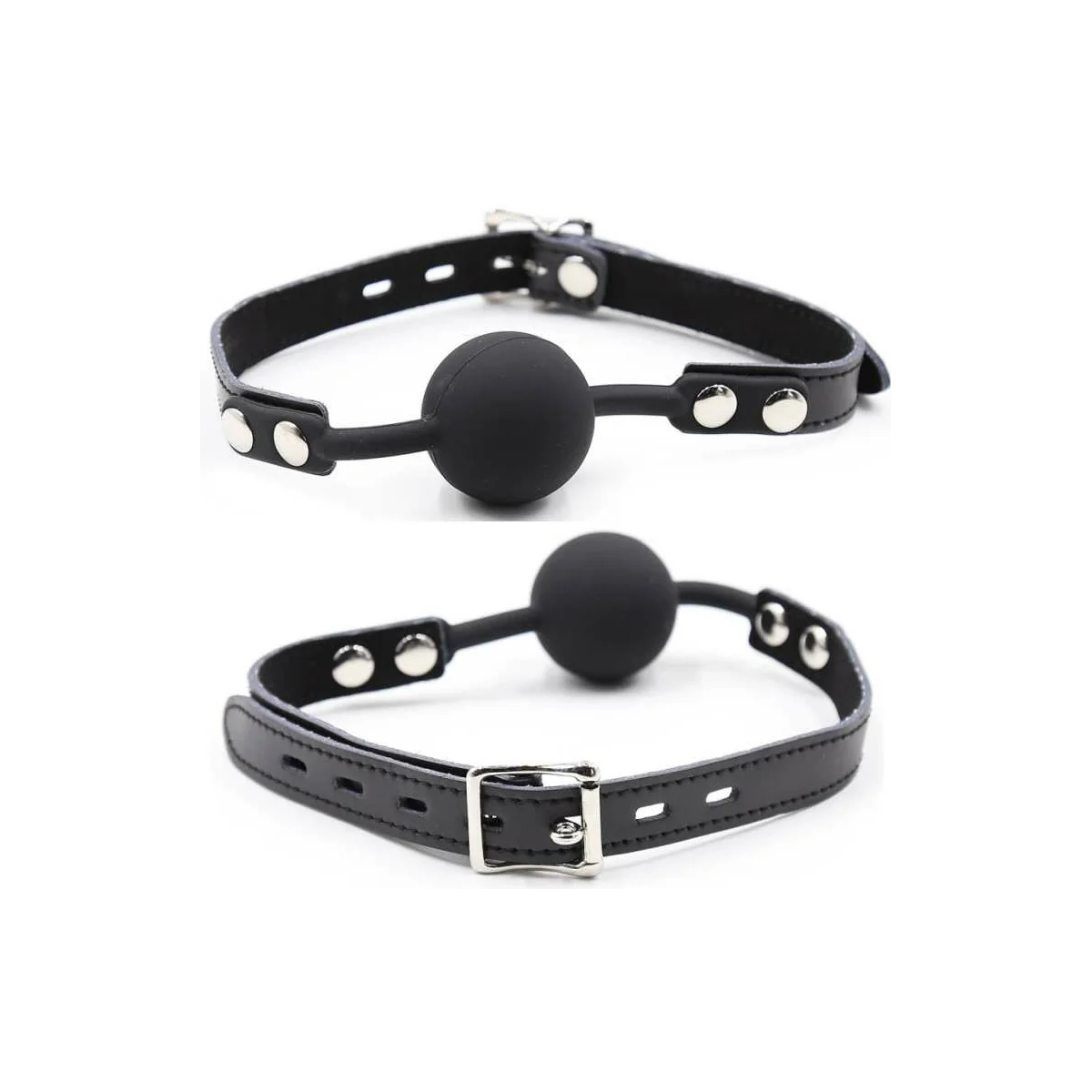 Silikon-Ballgag mit Ledergürtel (VORHÄNGESCHLOSS Inklusive) von Ohmama Fetish kaufen | Fesselliebe