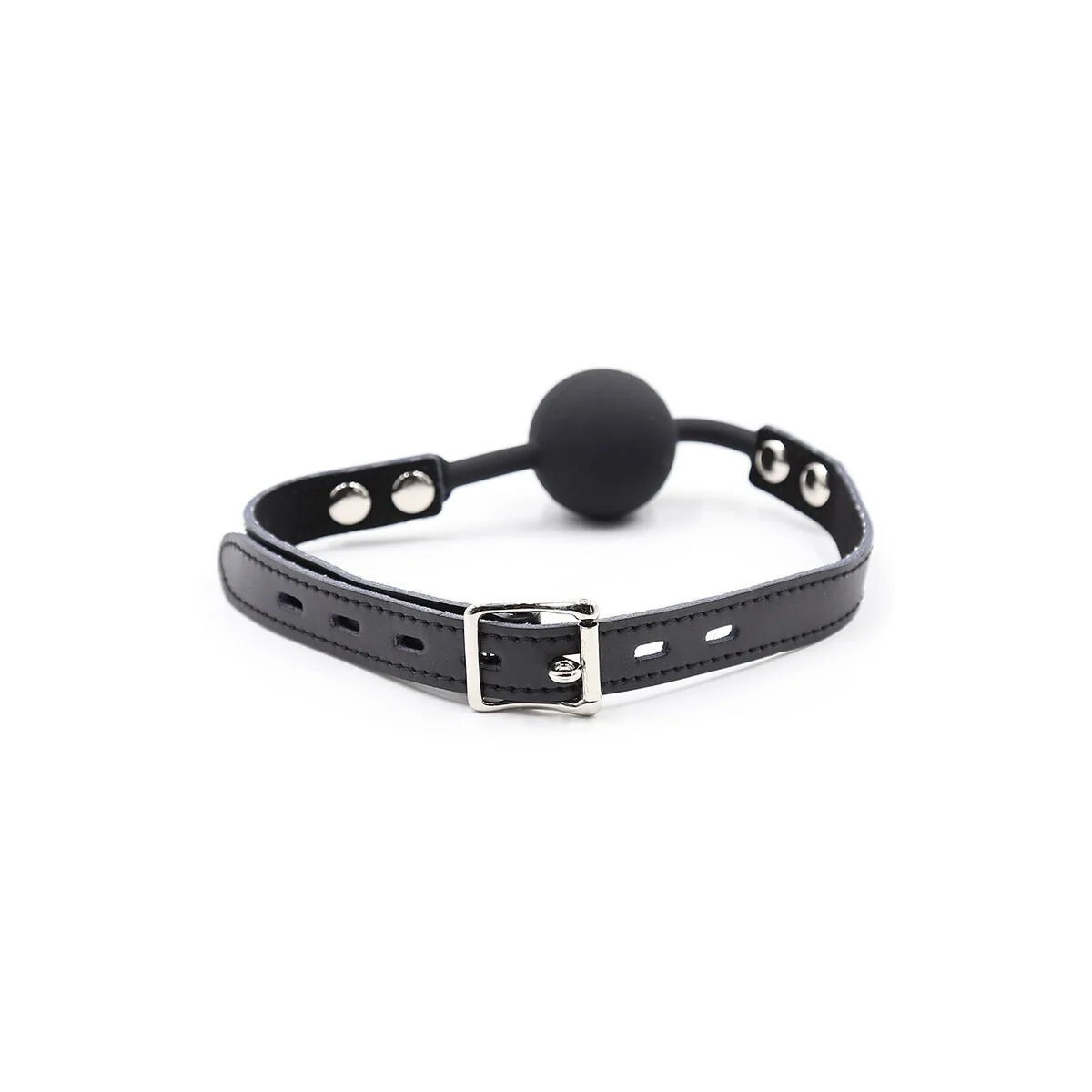 Silikon-Ballgag mit Ledergürtel (VORHÄNGESCHLOSS Inklusive) von Ohmama Fetish kaufen | Fesselliebe