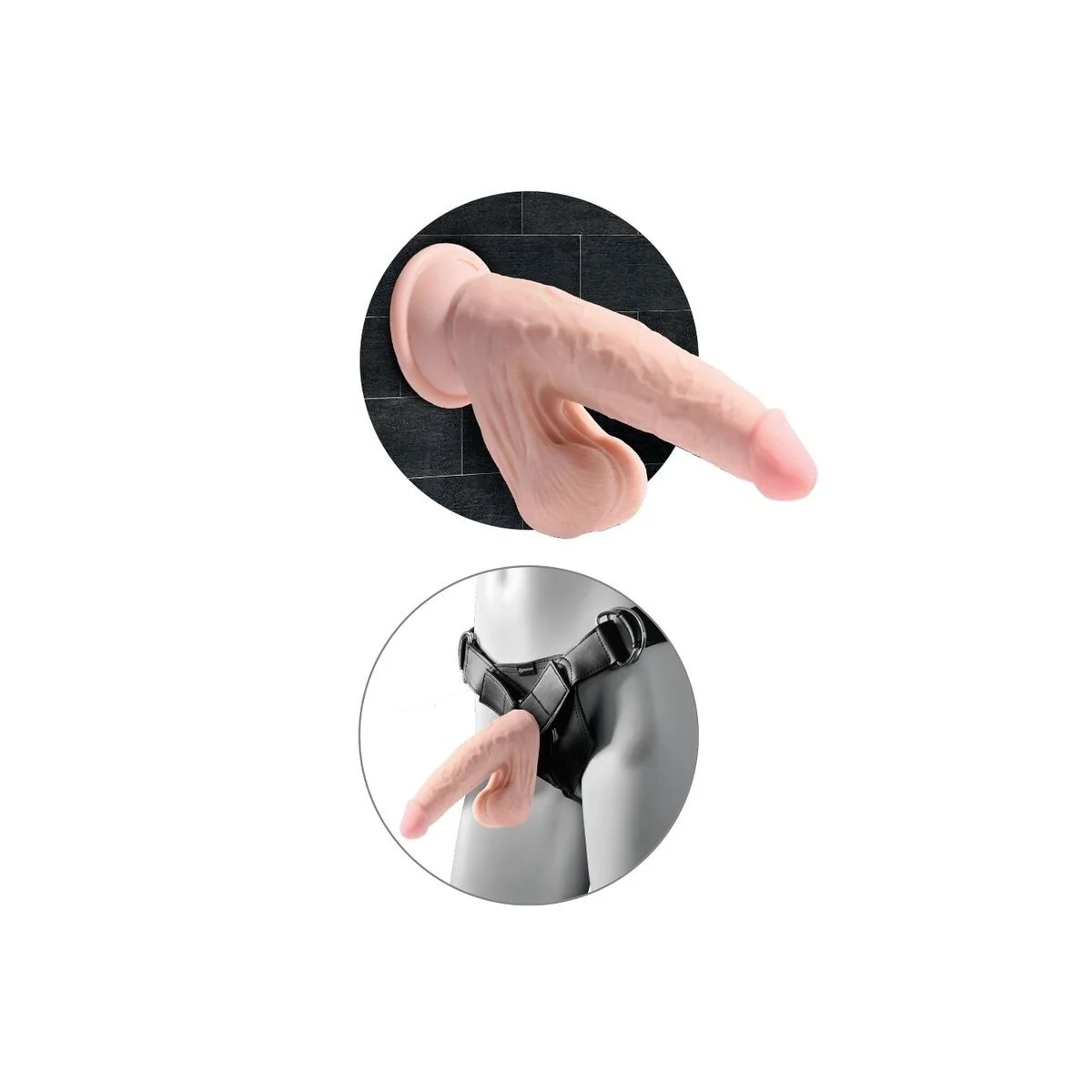 Plus 3d Dildo Swinging Balls 24.5 cm Helle Beige von King Cock Plus kaufen | Fesselliebe