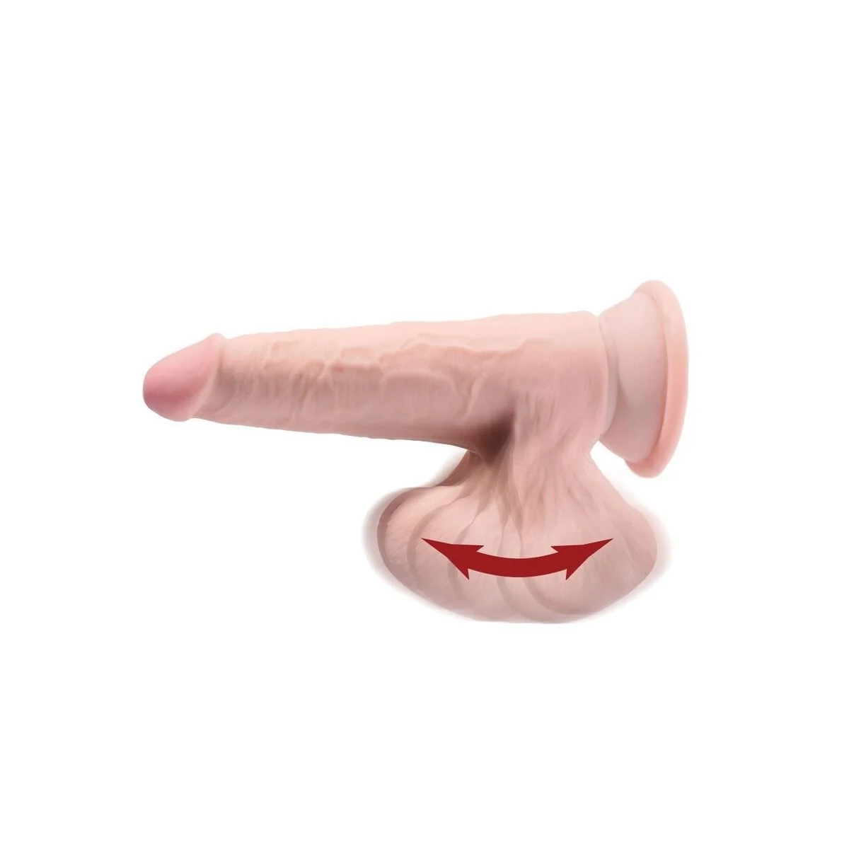 Plus 3d Dildo Swinging Balls 15.2 cm Helle Beige von King Cock Plus kaufen | Fesselliebe