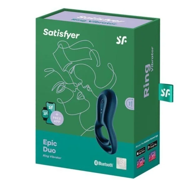 Epic Duo Ringvibratorapp Blau von Satisfyer Connect kaufen | Fesselliebe