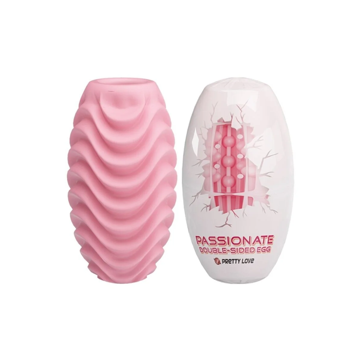 Rosa Doppelseitiges Masturbator-Ei von Pretty Love Male kaufen | Fesselliebe