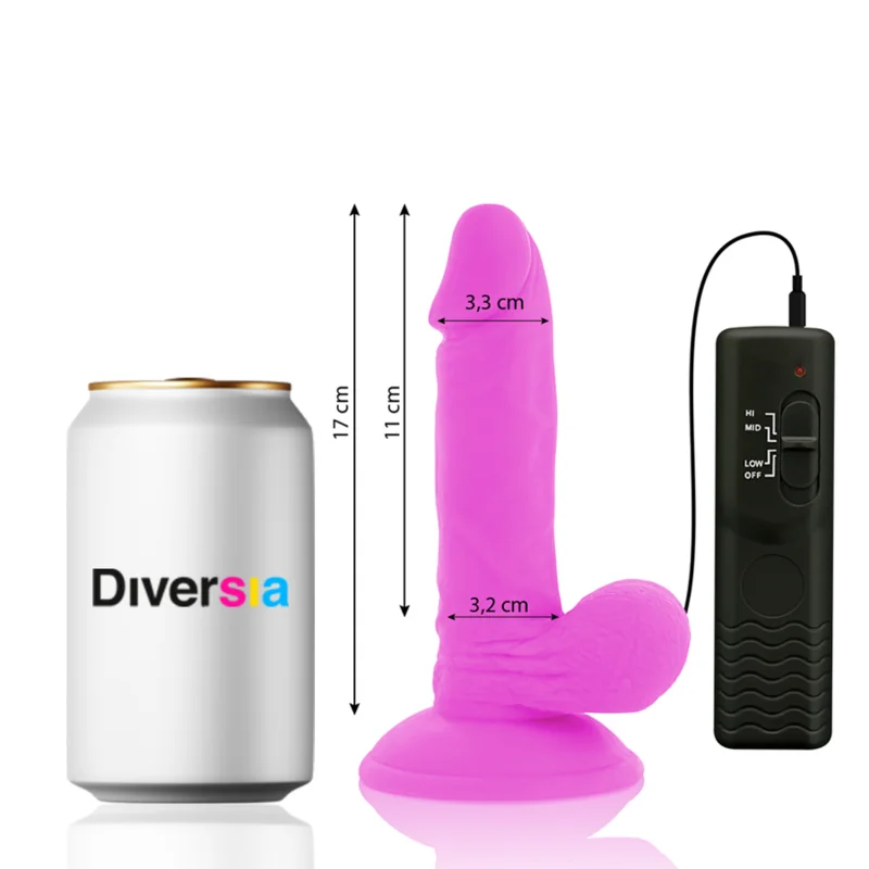 Flexibler Vibrierender Dildo Lila 17 cm -O- 3.3 cm von Diversia kaufen | Fesselliebe 2